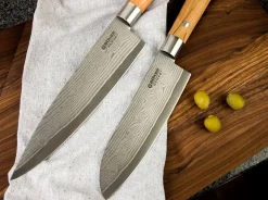 Damast Olive Chefmesser Gros