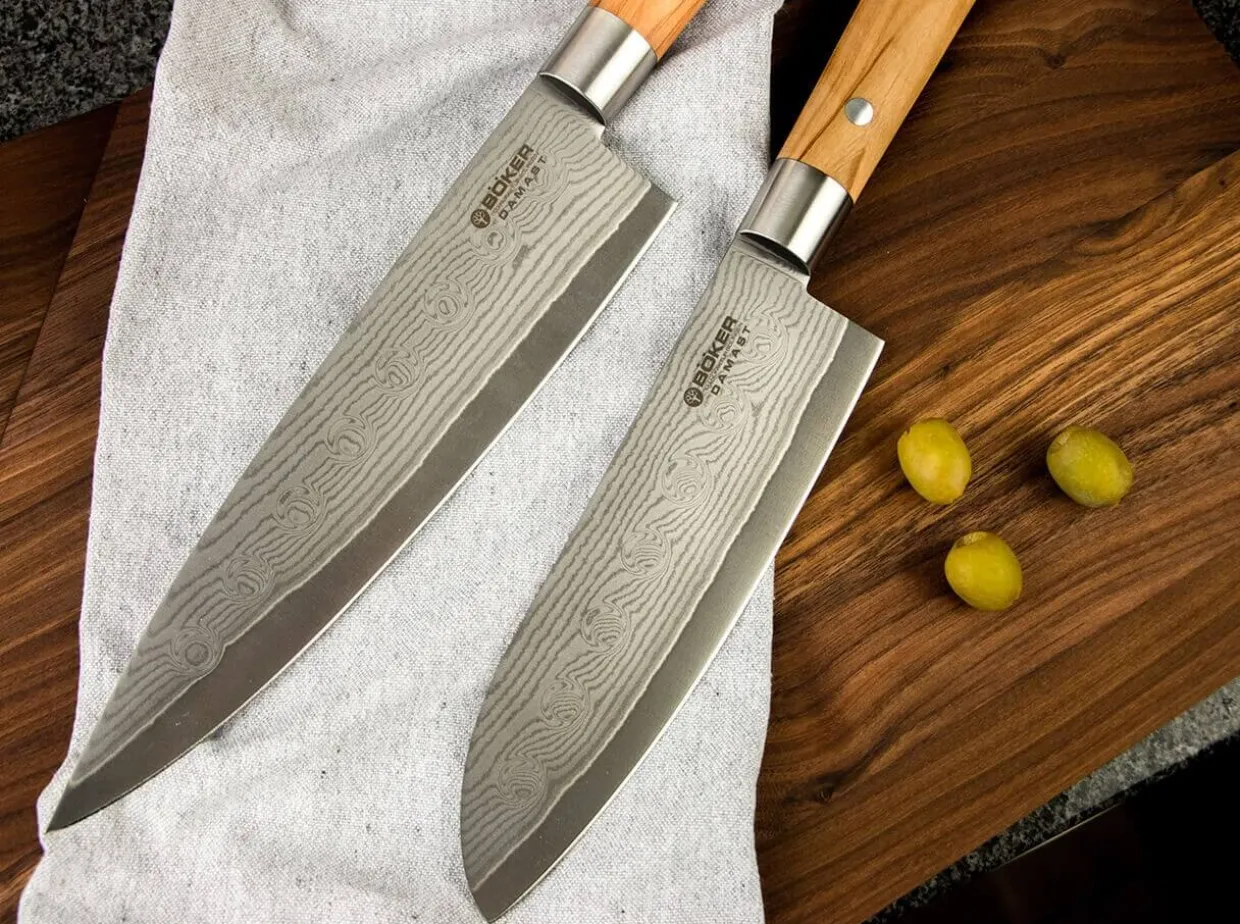 Damast Olive Chefmesser Gros
