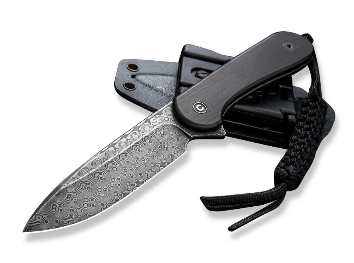 Fixed Blade Elementum Ebony Damascus