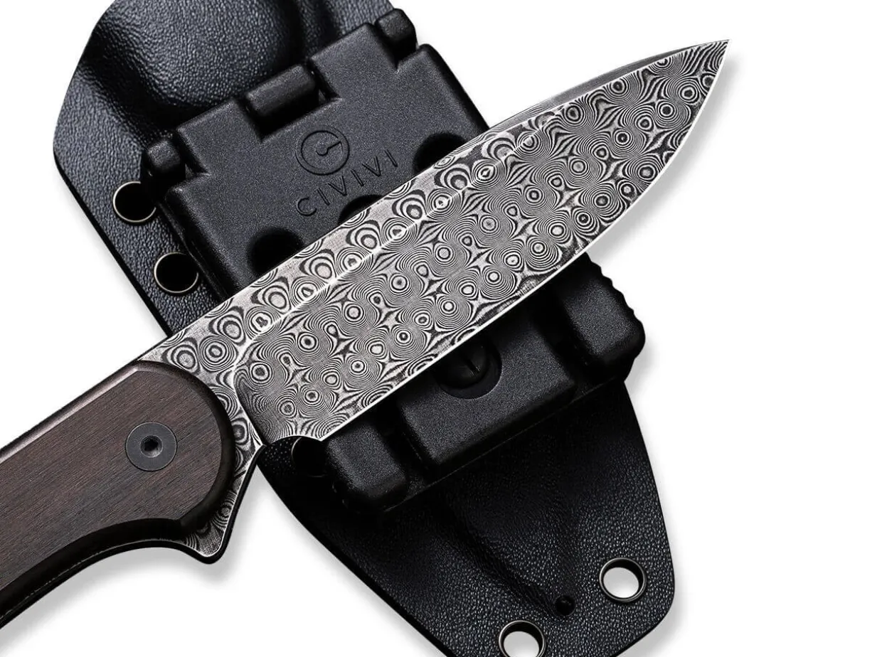 Fixed Blade Elementum Ebony Damascus