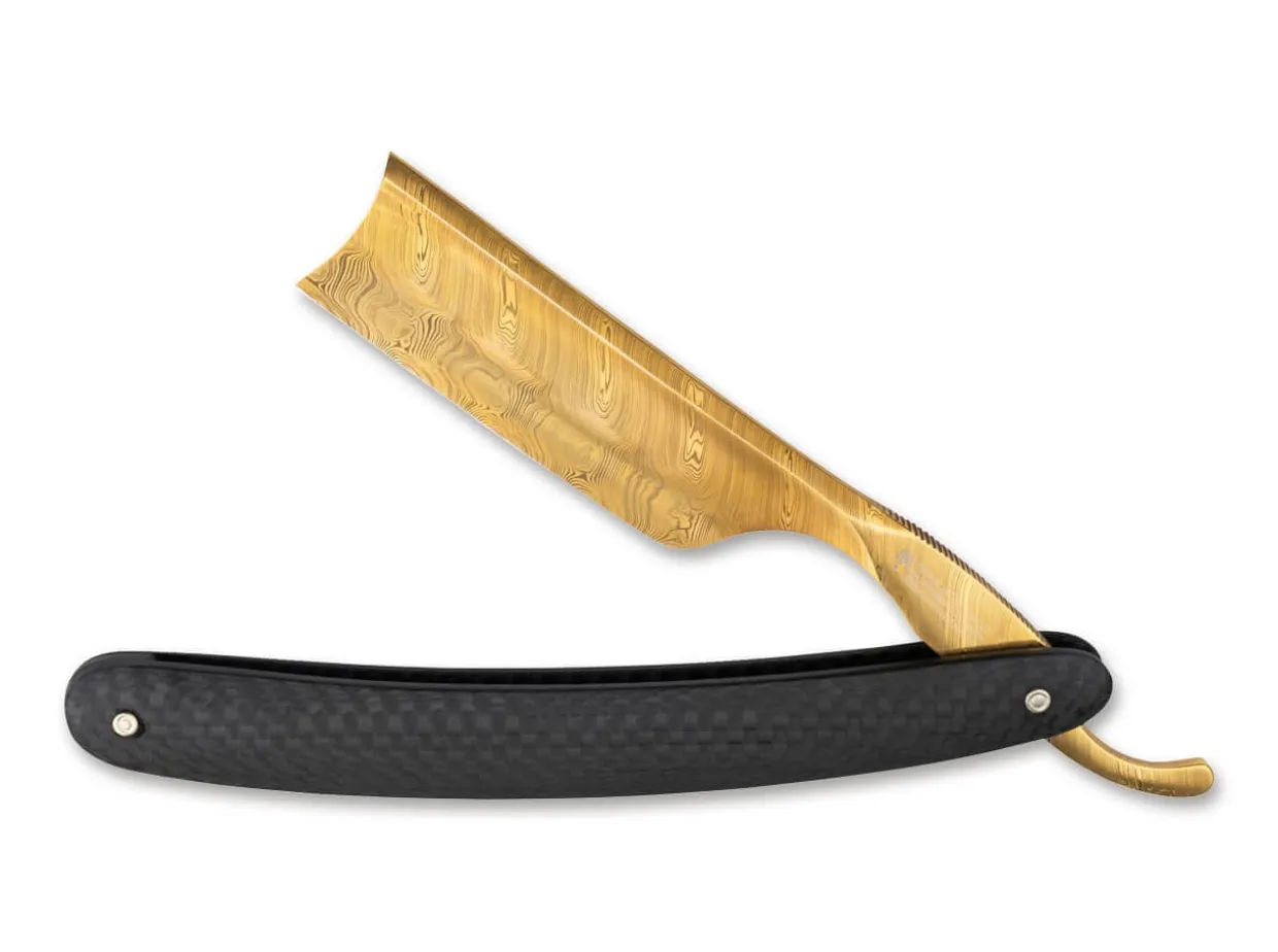 Rasiermesser Damast Carbon Gold